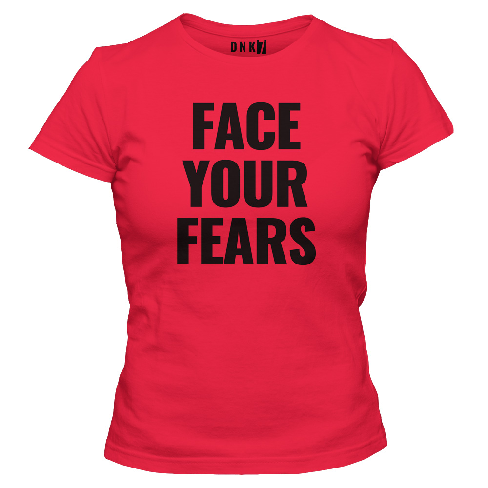 koszulka damska czerwona face your fears
