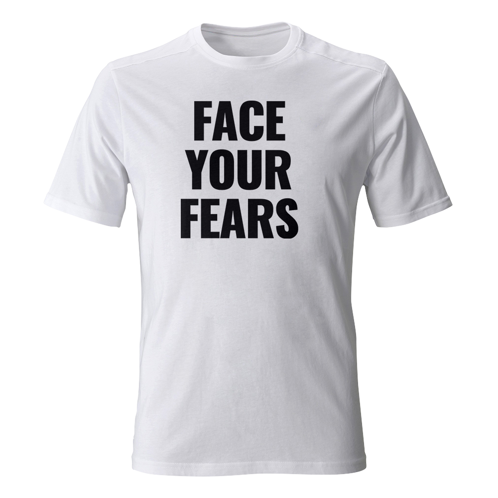 koszulka meska biala face your fears