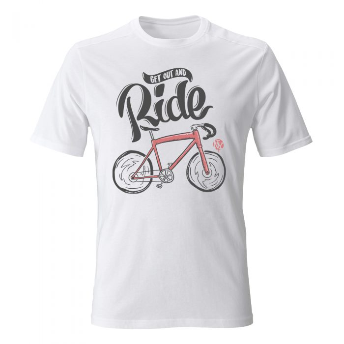 koszulka meska biala get out and ride