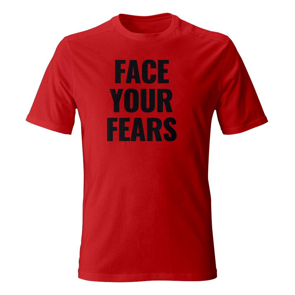 koszulka meska czerwona face your fears