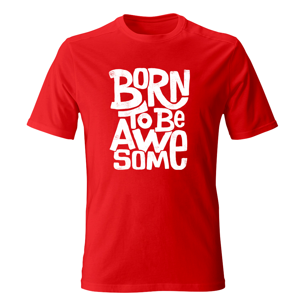 koszulka meska czerwona2 born to be awesome