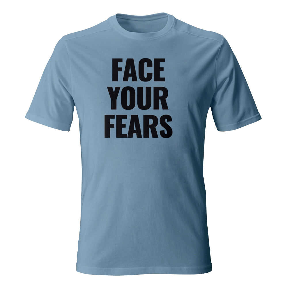 koszulka meska niebieski jasny face your fears
