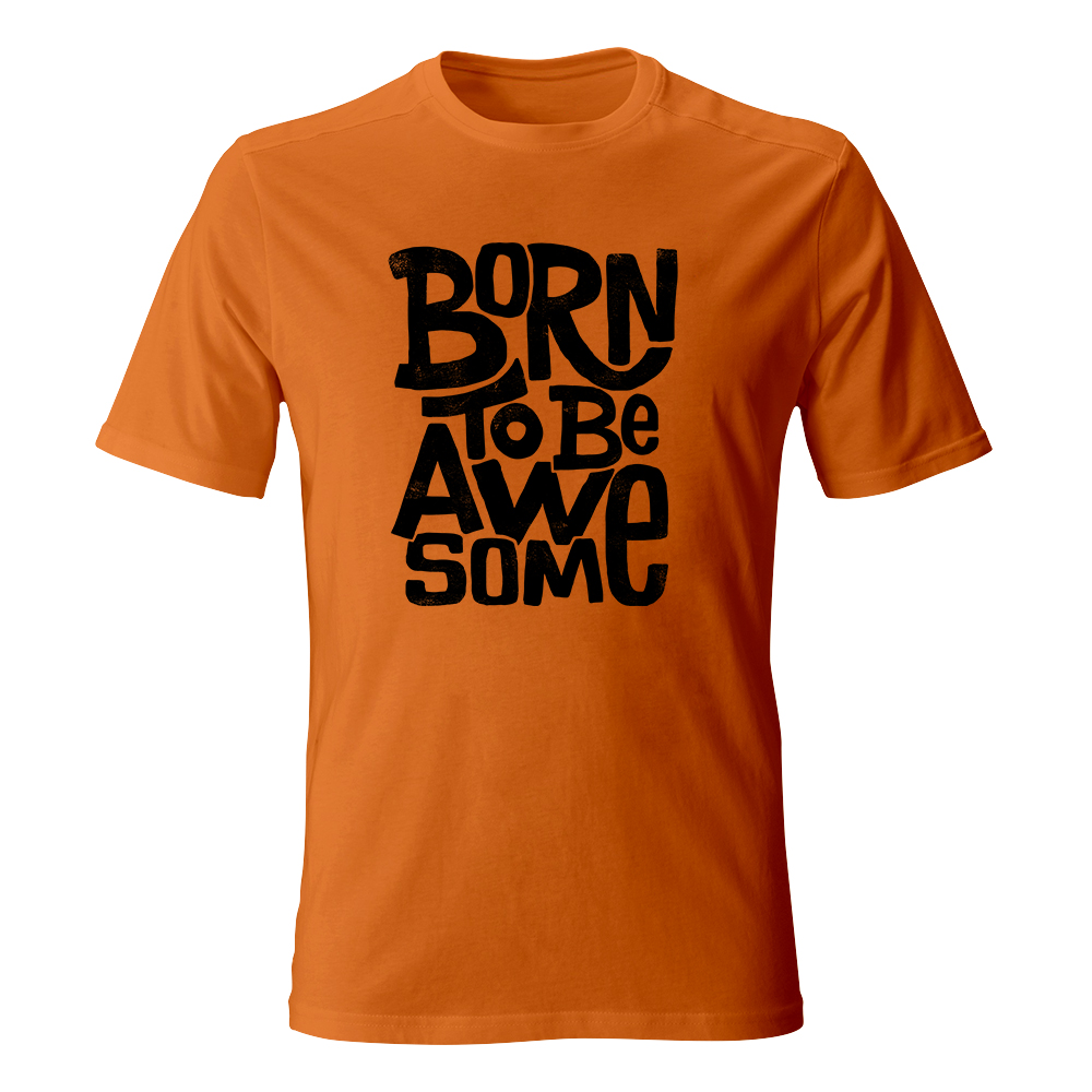 koszulka meska pomaranczowa born to be awesome