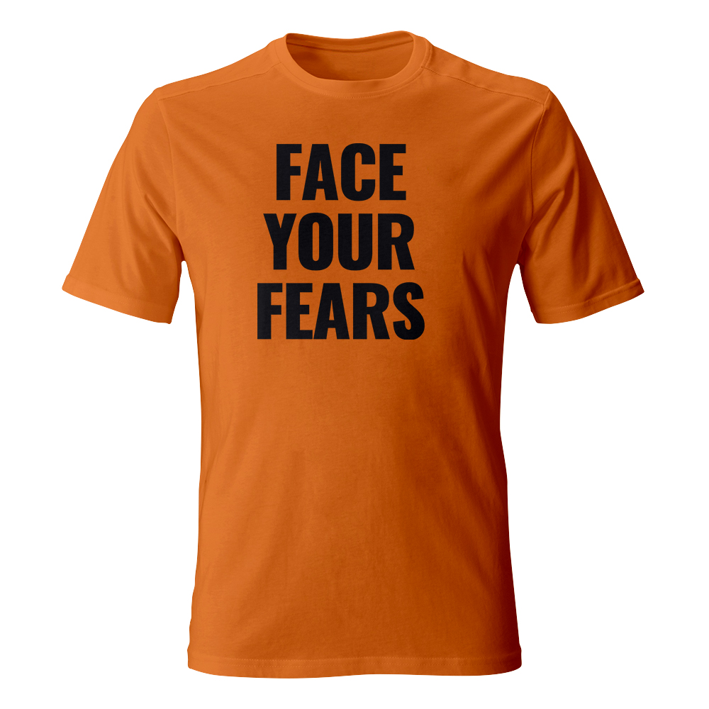 koszulka meska pomaranczowa face your fears