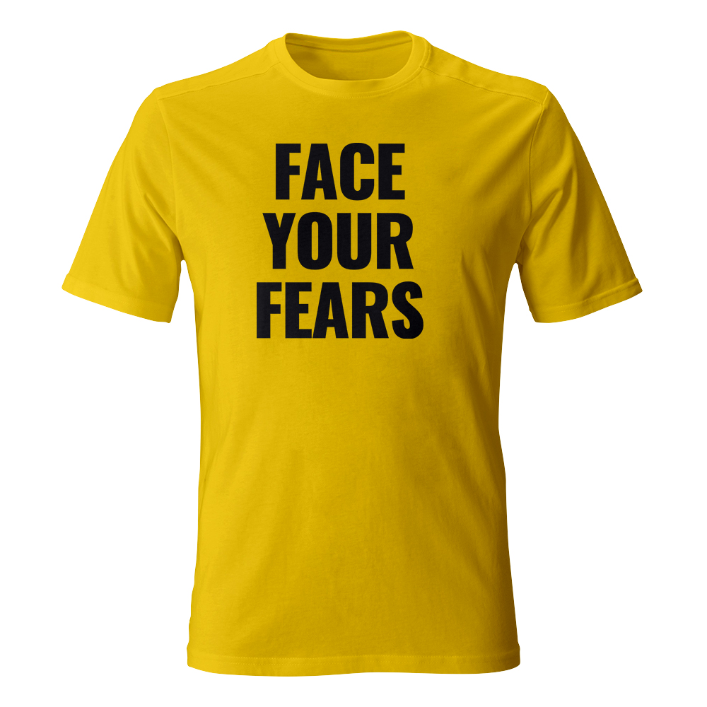 koszulka meska zolty face your fears