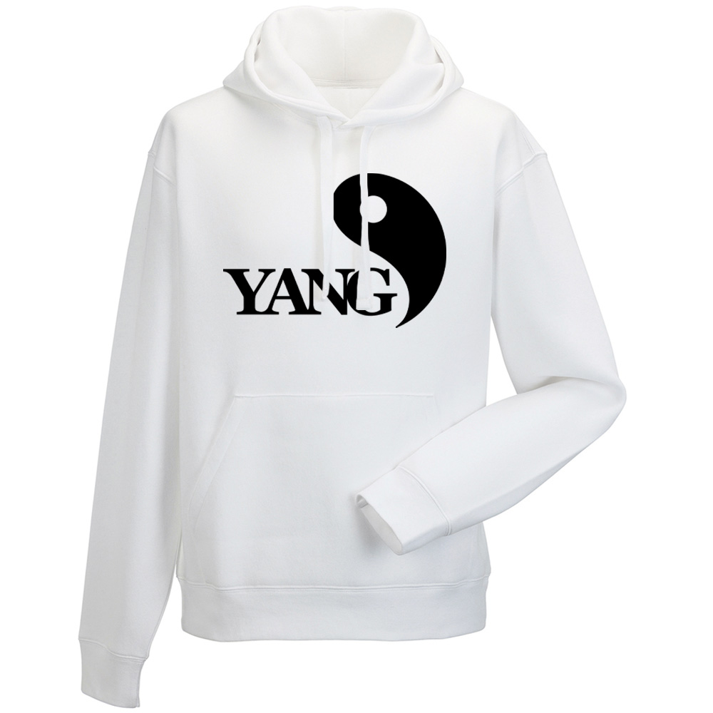 bluza meska kaptur biala yin yang