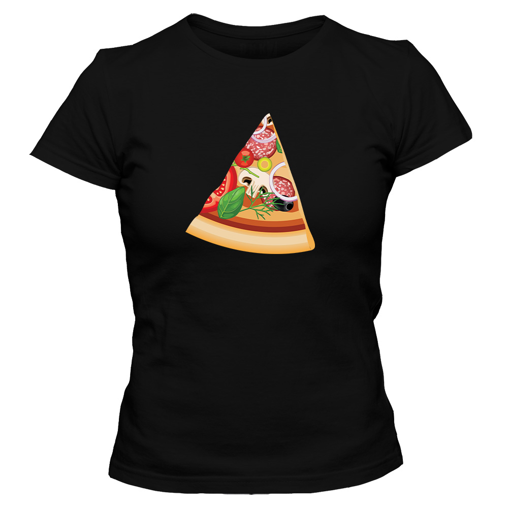 koszulka damska czarna pizza