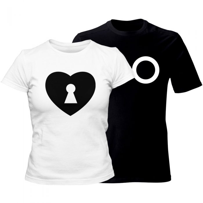 zestaw koszulek bialo czarny klucz do serca