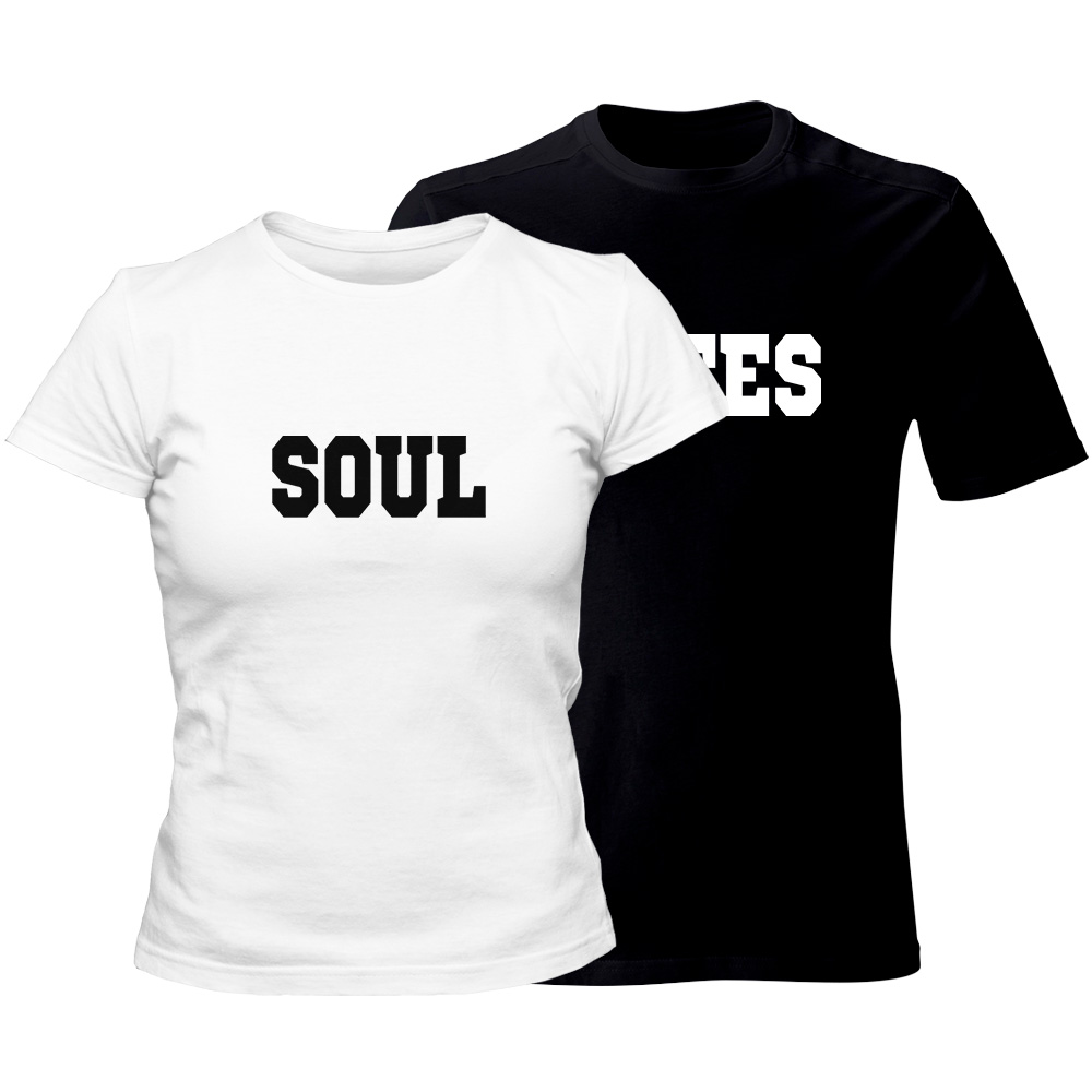 zestaw koszulek bialo czarny soul mates