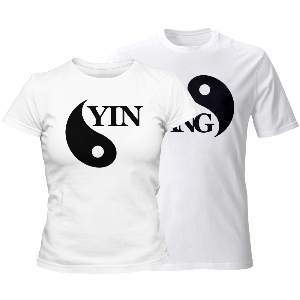 zestaw koszulek bialych yin yang
