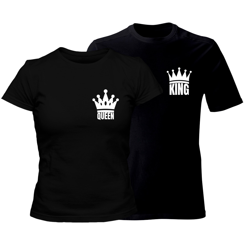 zestaw koszulek czarnych king queen 4