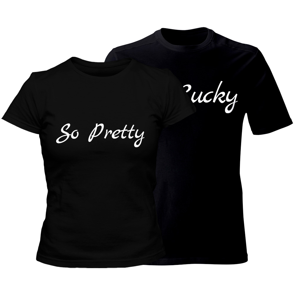 zestaw koszulek czarnych lucky pretty