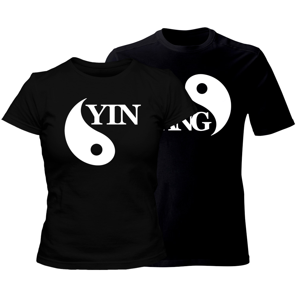 zestaw koszulek czarnych yin yang