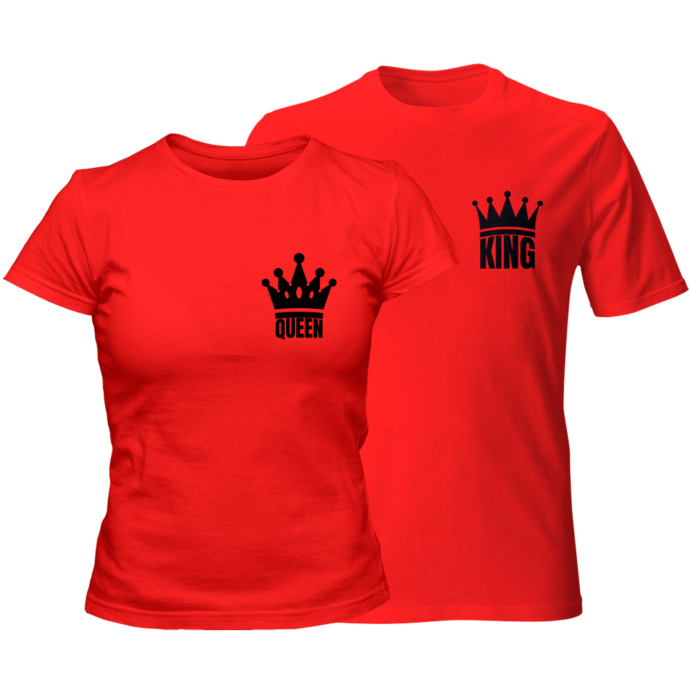 zestaw koszulek czerwonych king queen 4