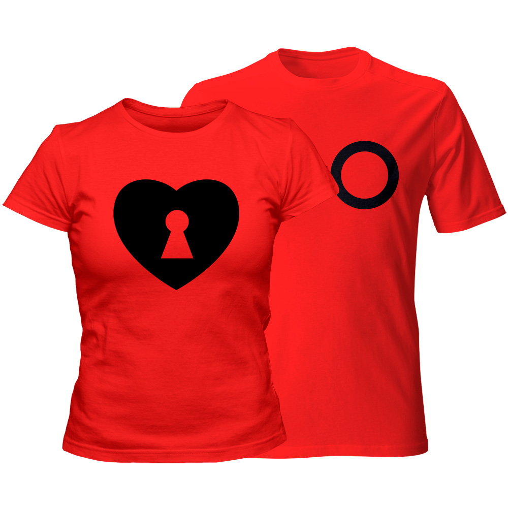 zestaw koszulek czerwonych klucz do serca