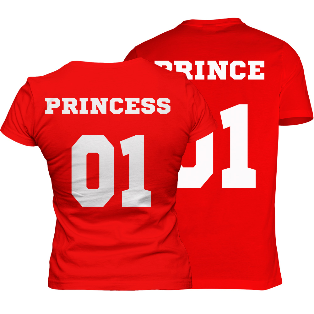 zestaw koszulek czerwonych tyl princess prince