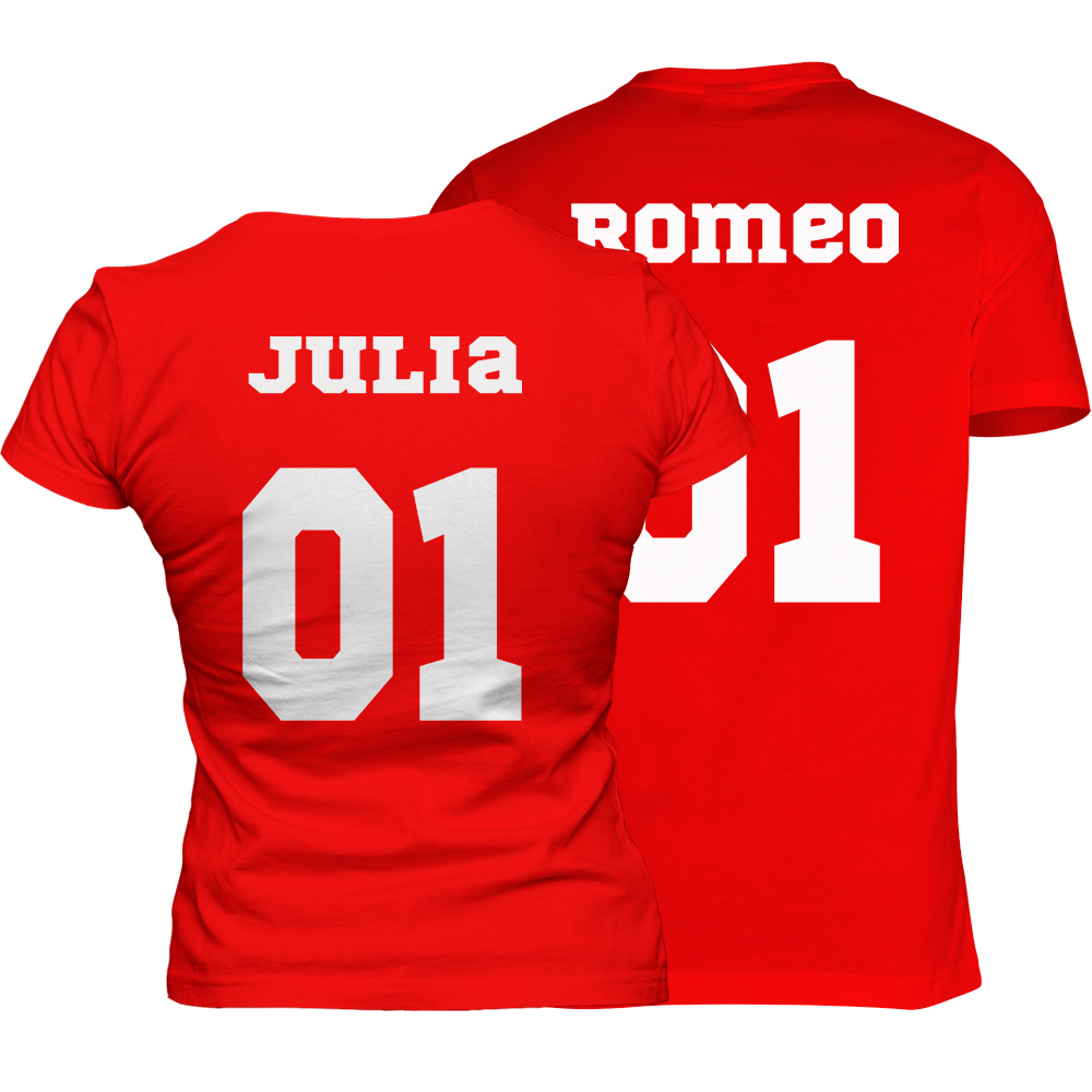 zestaw koszulek czerwonych tyl romeo julia