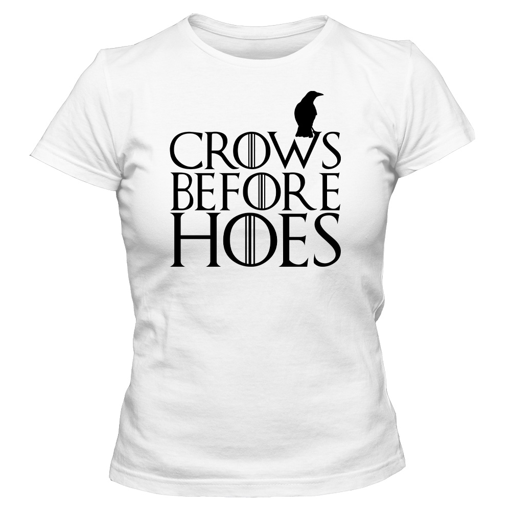 koszulka damska biala crows before hoes
