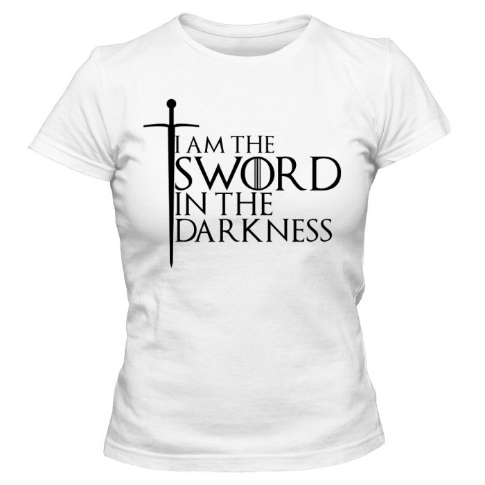 koszulka damska biala i am the sword in the darkness