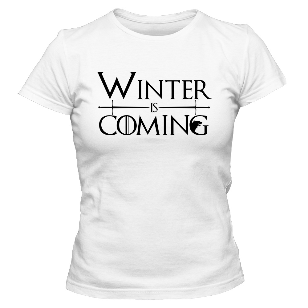 koszulka damska biala winters is coming 1