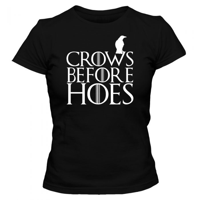 koszulka damska czarna crows before hoes