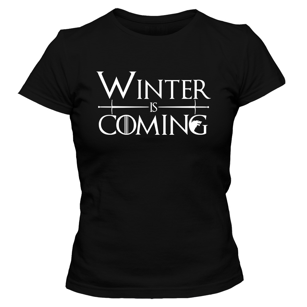 koszulka damska czarna winters is coming 1