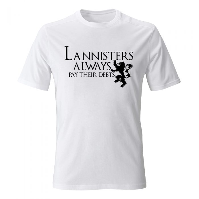 koszulka meska czarna lannister always pay their debts