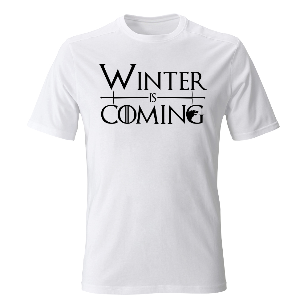 koszulka meska biala winters is coming 1