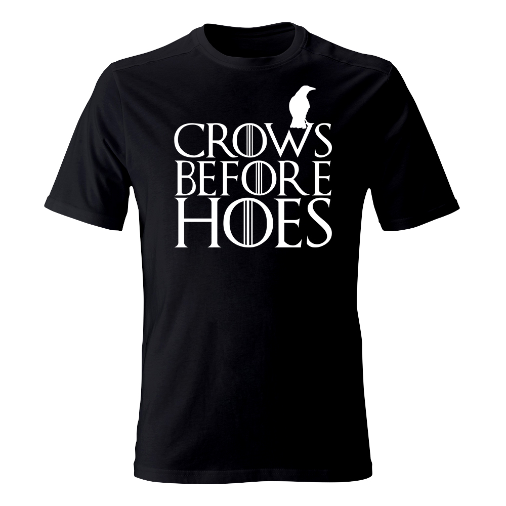 koszulka meska czarna crows before hoes