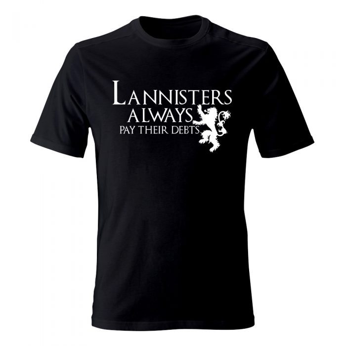 koszulka meska czarna lannister always pay their debts