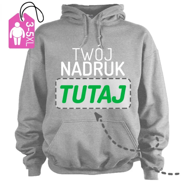 bluza męska PLUS SIZE (3-5XL) z własnym nadrukiem, główna grafika