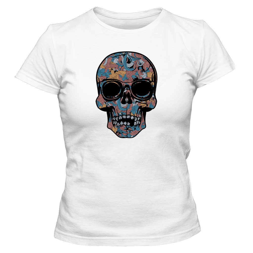 koszulka damska biala sugar skull 01