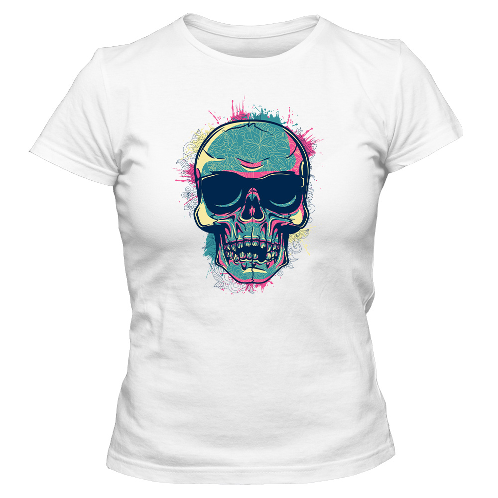 koszulka damska biala sugar skull 03