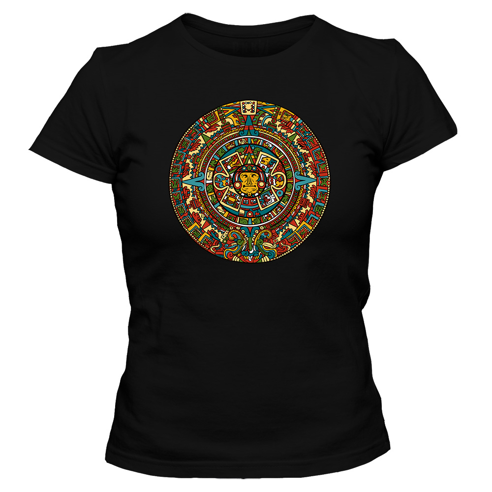 koszulka damska czarna aztec design
