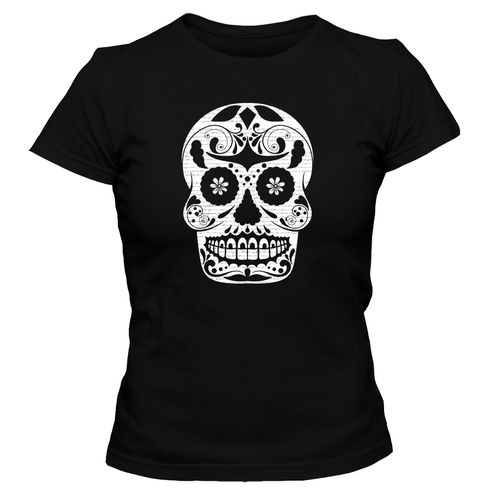 koszulka damska czarna sugar skull 04