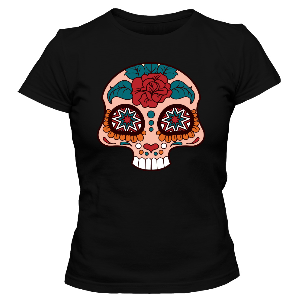 koszulka damska czarna sugar skull 07