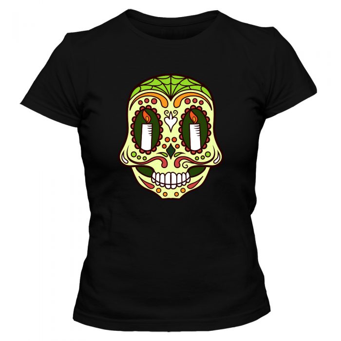 koszulka damska czarna sugar skull 08