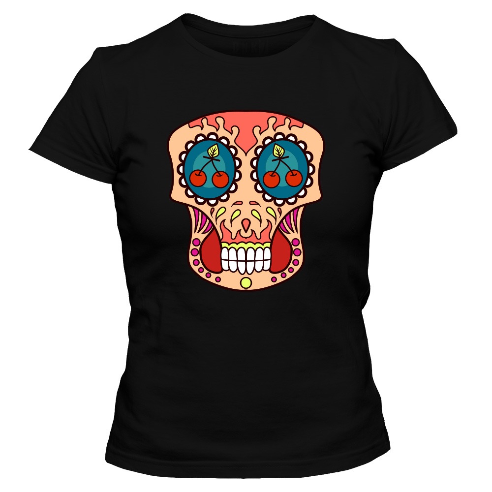 koszulka damska czarna sugar skull 12