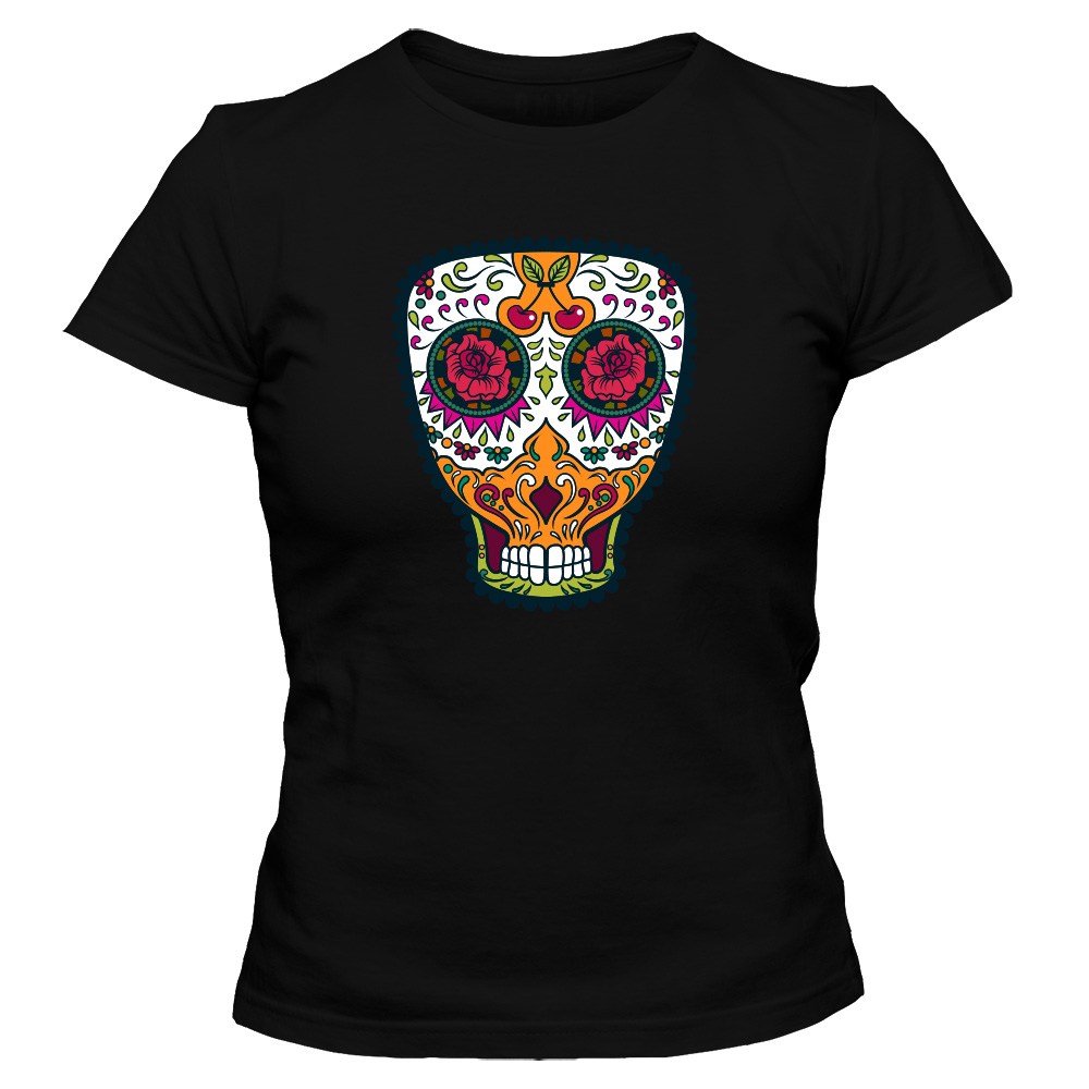 koszulka damska czarna sugar skull 17