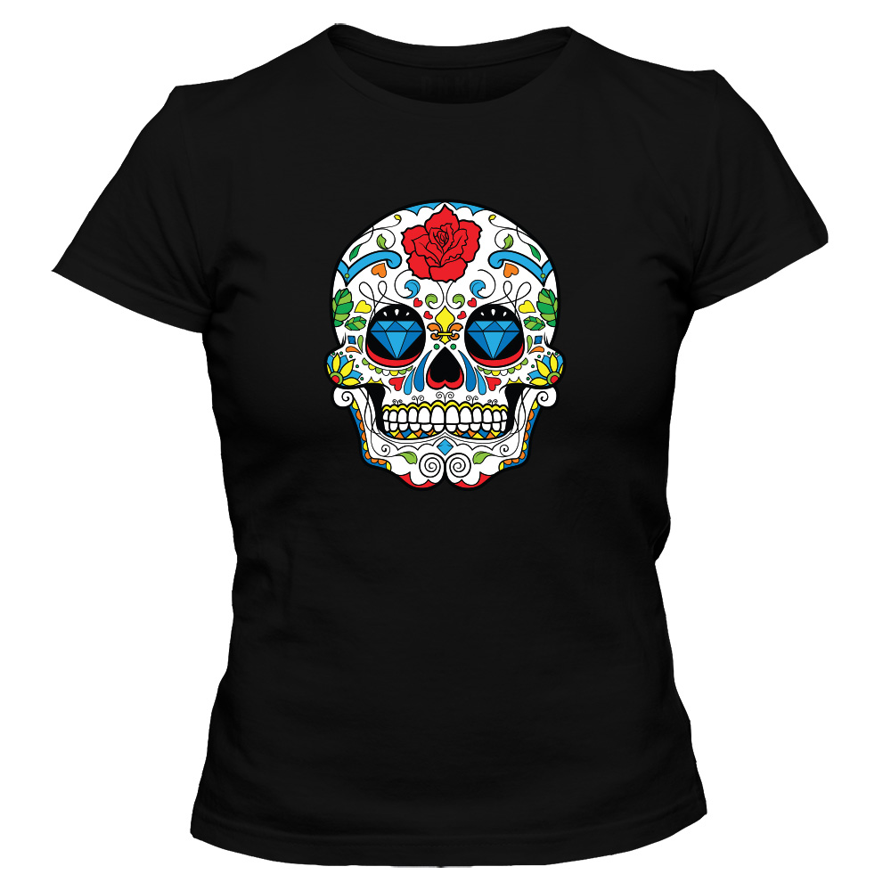 koszulka damska czarna sugar skull 25