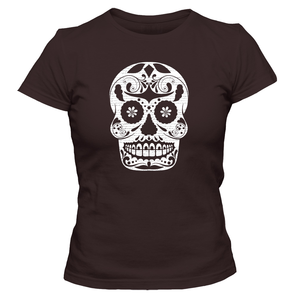 koszulka damska czekoladowa sugar skull 04