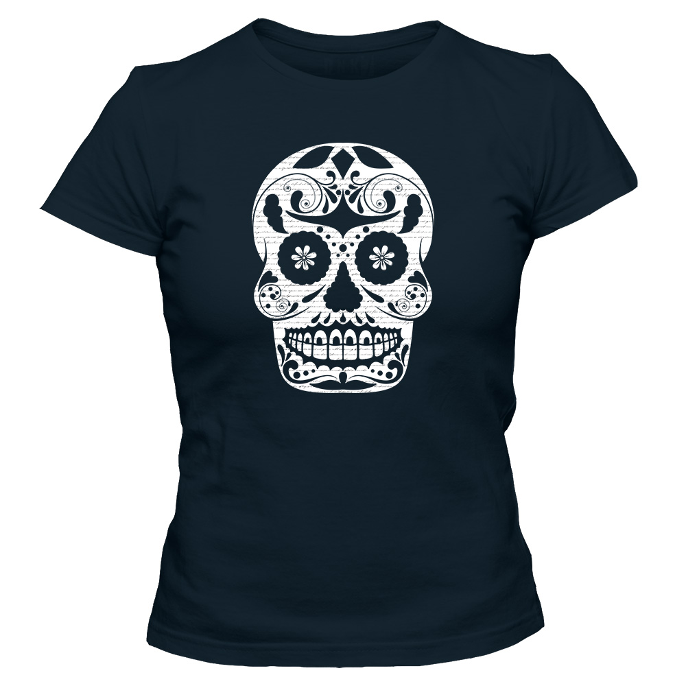 koszulka damska granatowa sugar skull 04