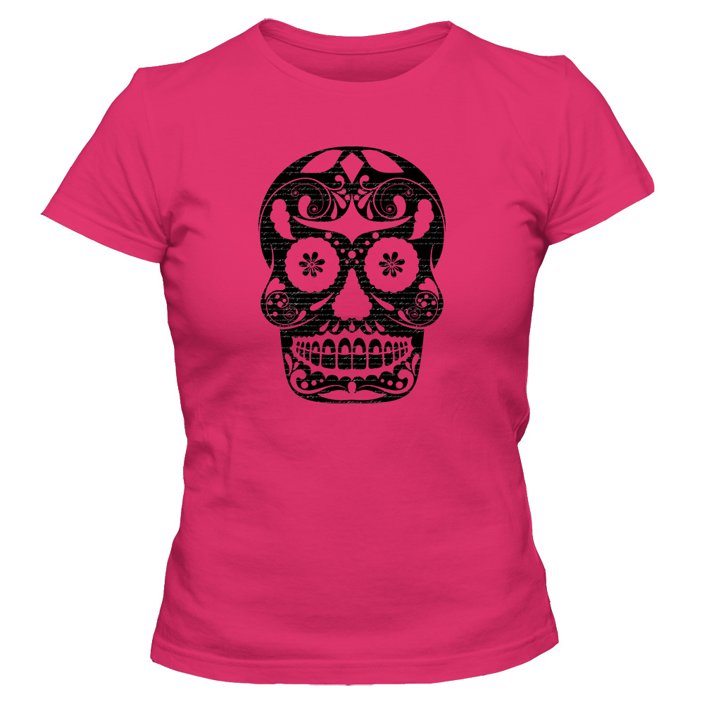 koszulka damska rozowa sugar skull 04