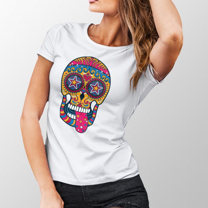 koszulka damska biala sugar skull 14