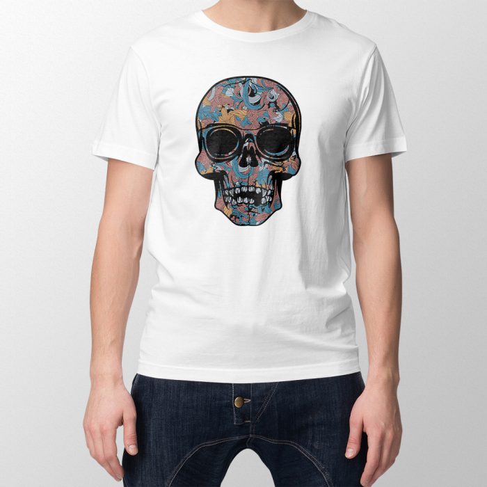 koszulka meska biala sugar skull 01