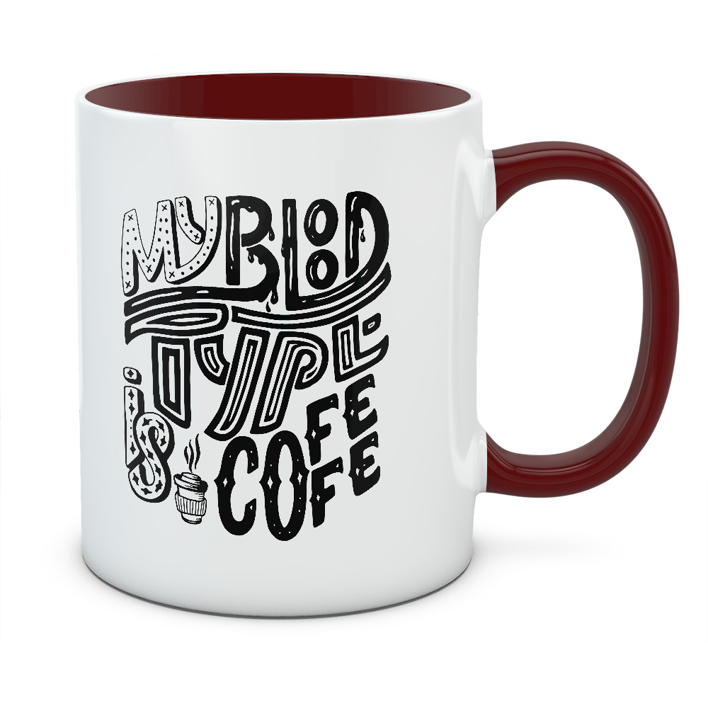 kubek bordowy coffee 42