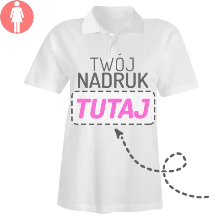 koszulka polo damska z własnym nadrukiem, główna grafika