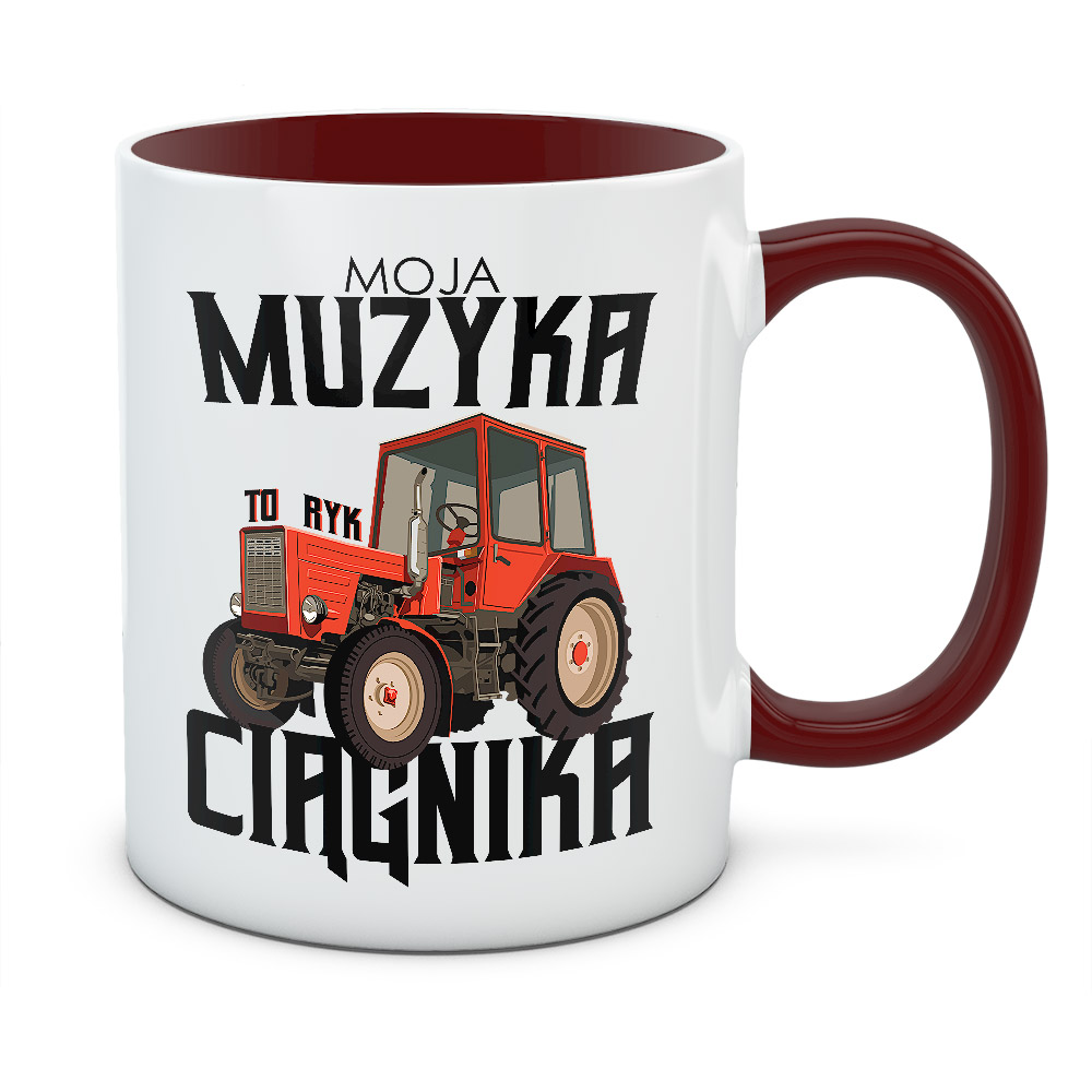 Kubek z nadrukiem MOJA MUZYKA TO RYK CIĄGNIKA 02