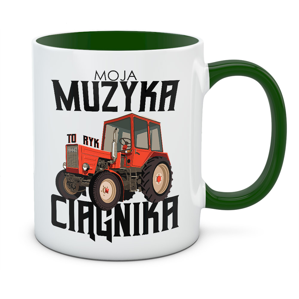 Kubek z nadrukiem MOJA MUZYKA TO RYK CIĄGNIKA 02