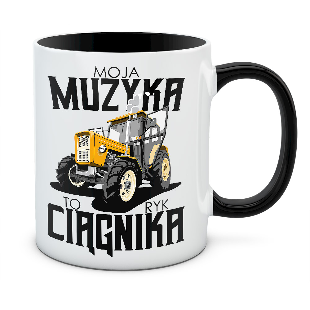 Kubek z nadrukiem MOJA MUZYKA TO RYK CIĄGNIKA 01